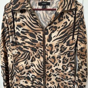 Forever 21 Women's Animal Print Bomber Jacket